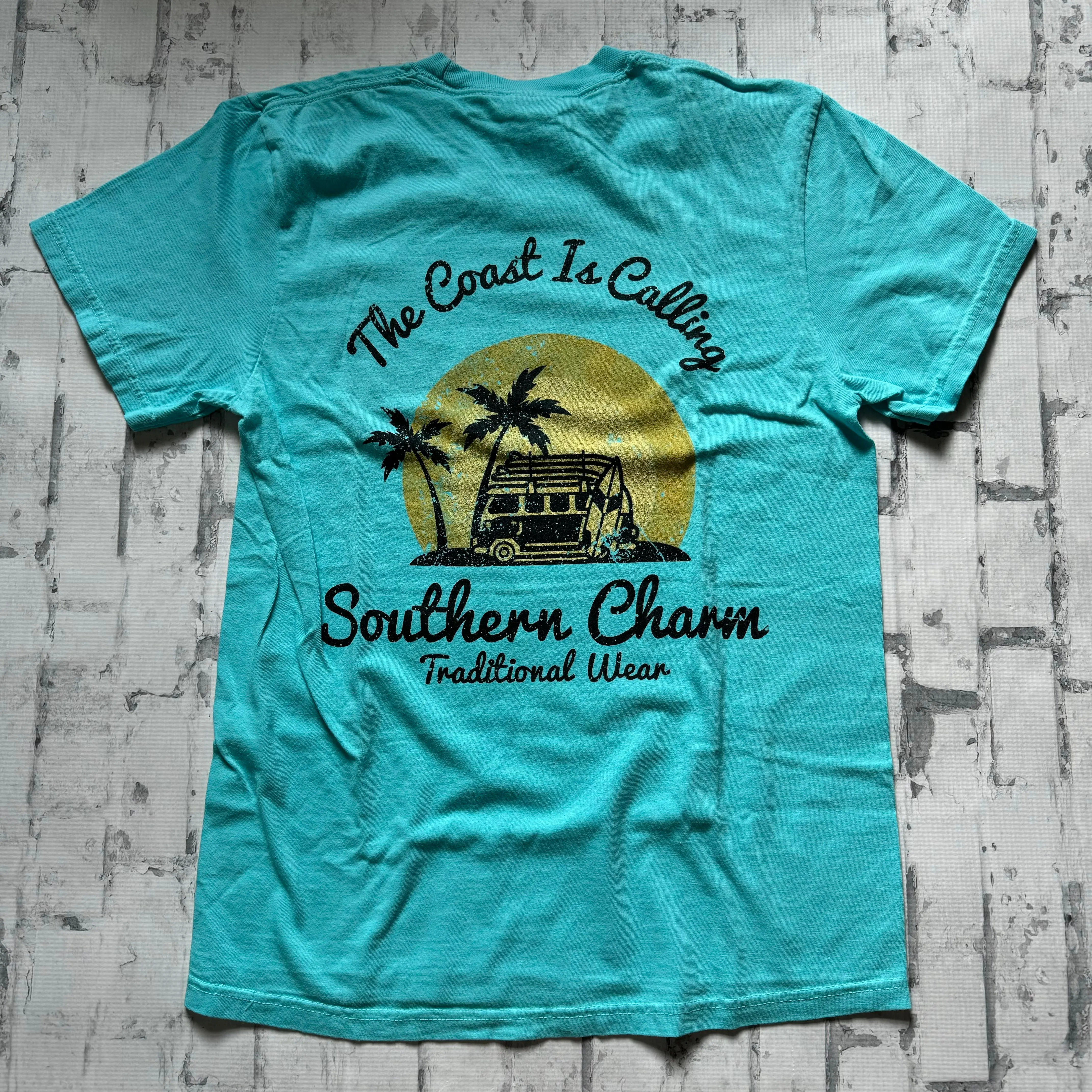 Southern Charm “Coast Calling” Short Sleeve T-shirt - Turquoise