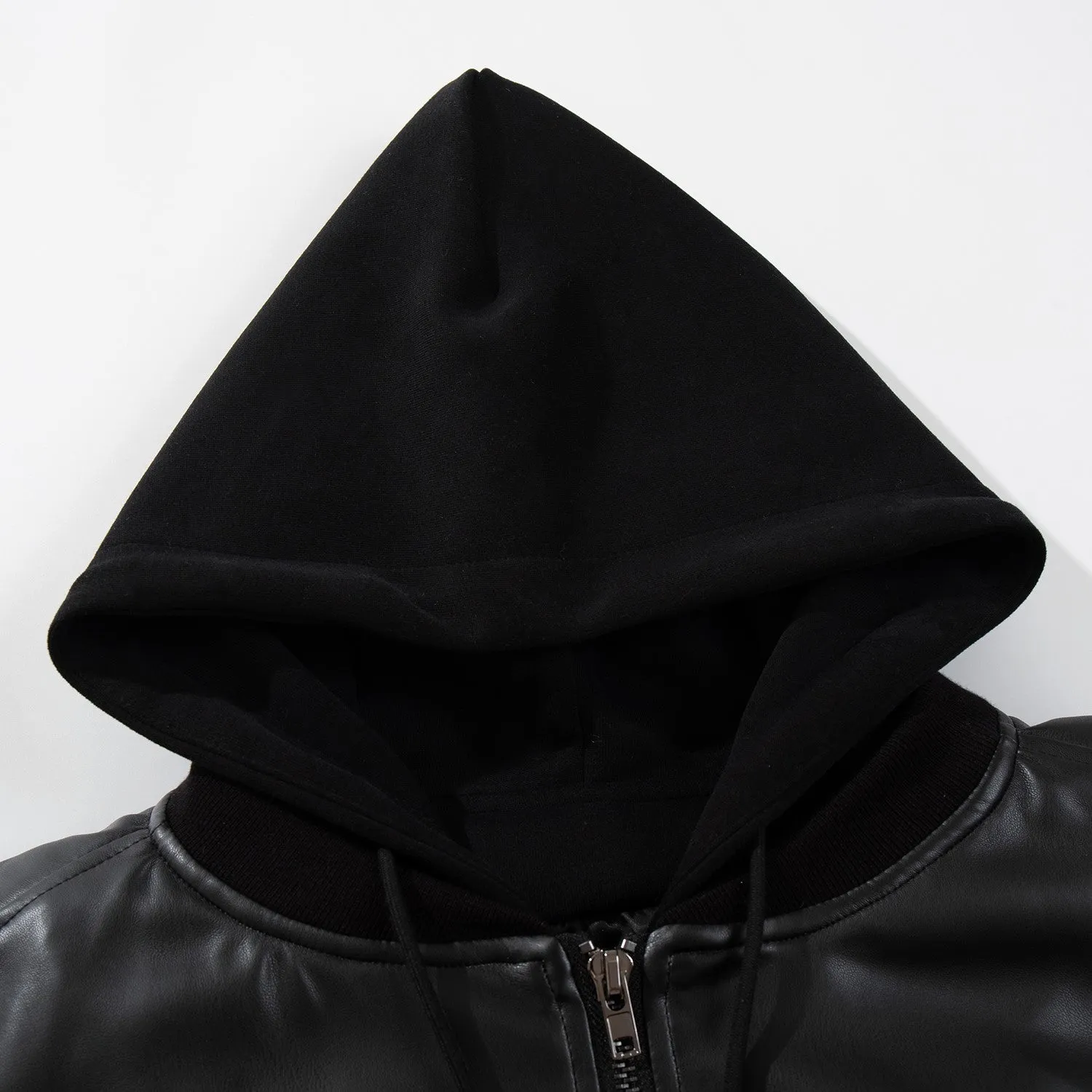 Stealth Style Hooded Leather Jacket