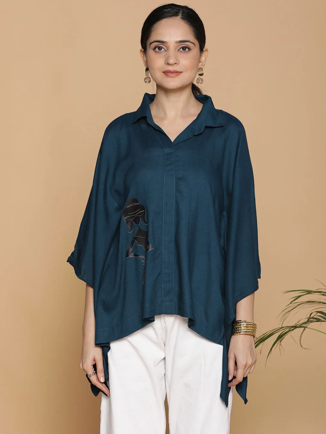 Teal Kaftan Top - Elegantly Lady