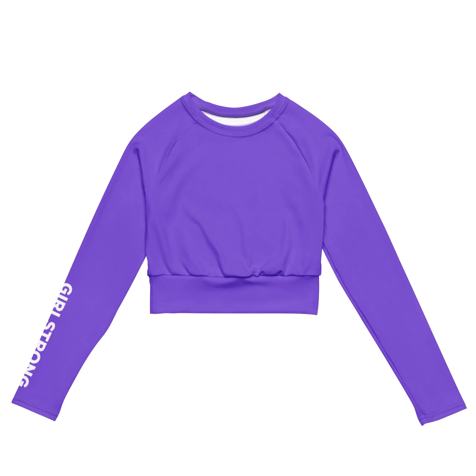 THE ESSENTIAL, SOFT AND STRETCHY, LONG SLEEVE FITTED CROP TOP BRIGHT PURPLE