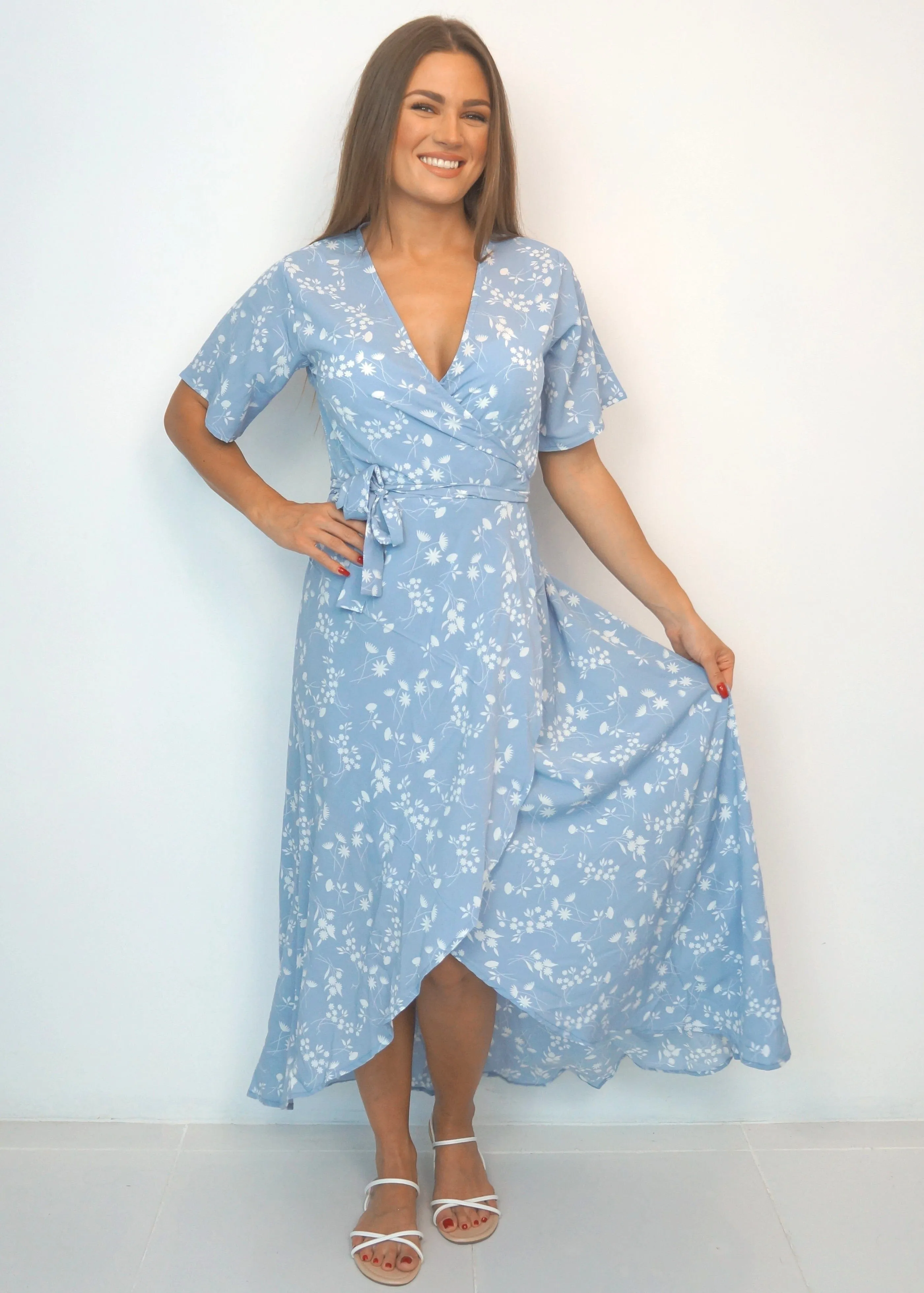 The Maxi Wrap Dress - Blue Sky Thinking