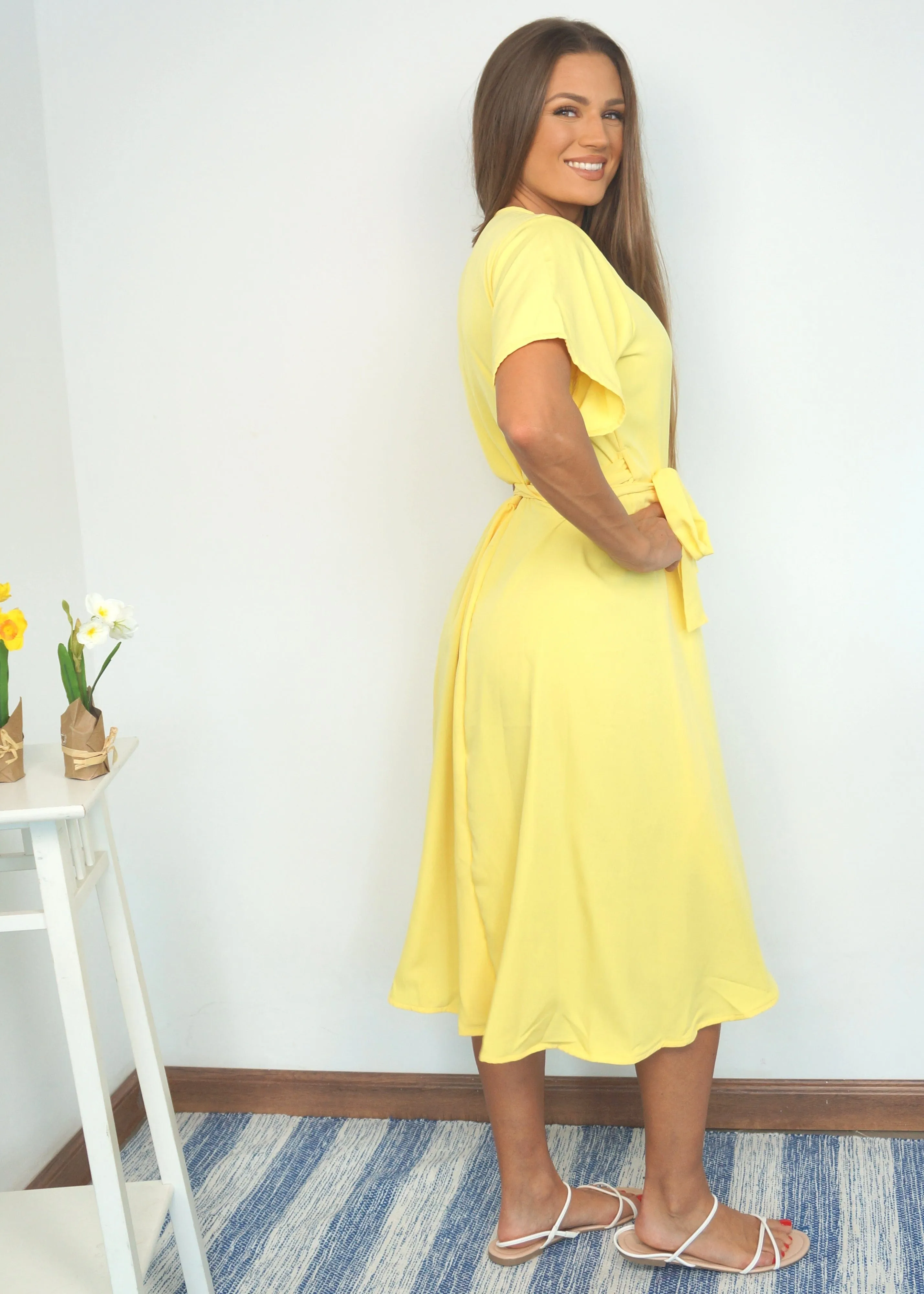 The Midi Wrap Dress - Summer Yellow