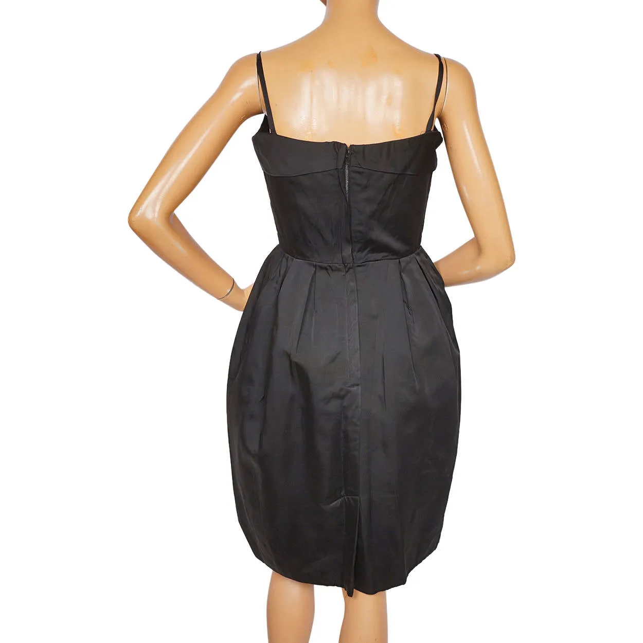 Vintage 1960s Black Silk Cocktail Party Dress Cherida by Irving Nadler Small