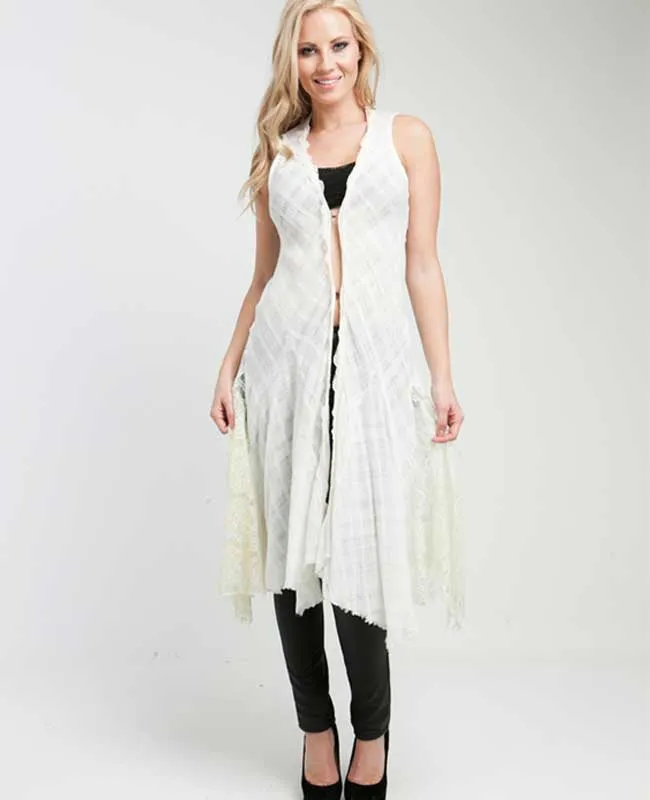 Vintage Lace Ruffled Long Cardigan