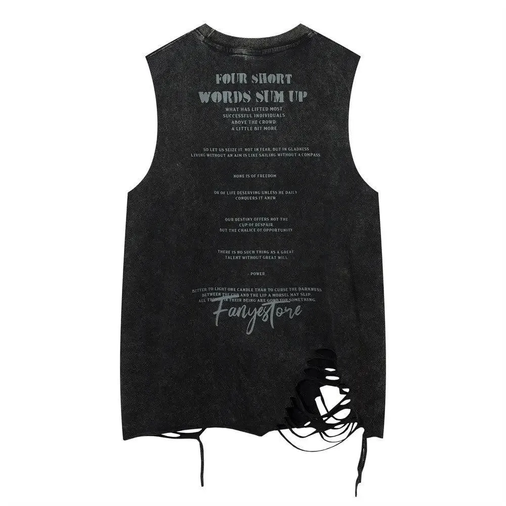 Washed Sleeveless Vest