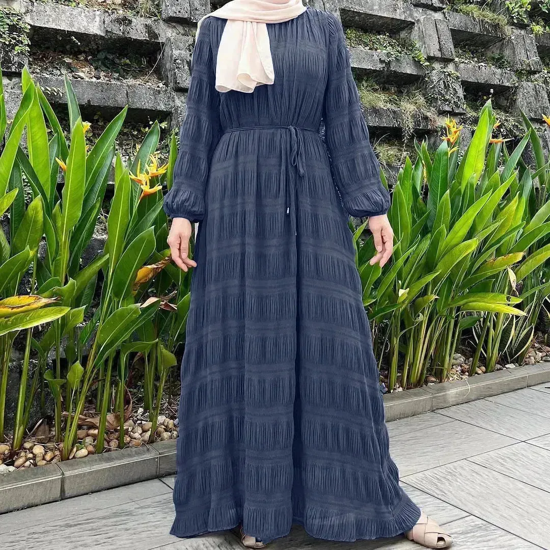 Women's Middle East Fashion Sweet Chiffon Dress Dubai Abaya dress Casual Abaya dress