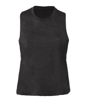 Womens racerback cropped tank | Dark Grey Heather