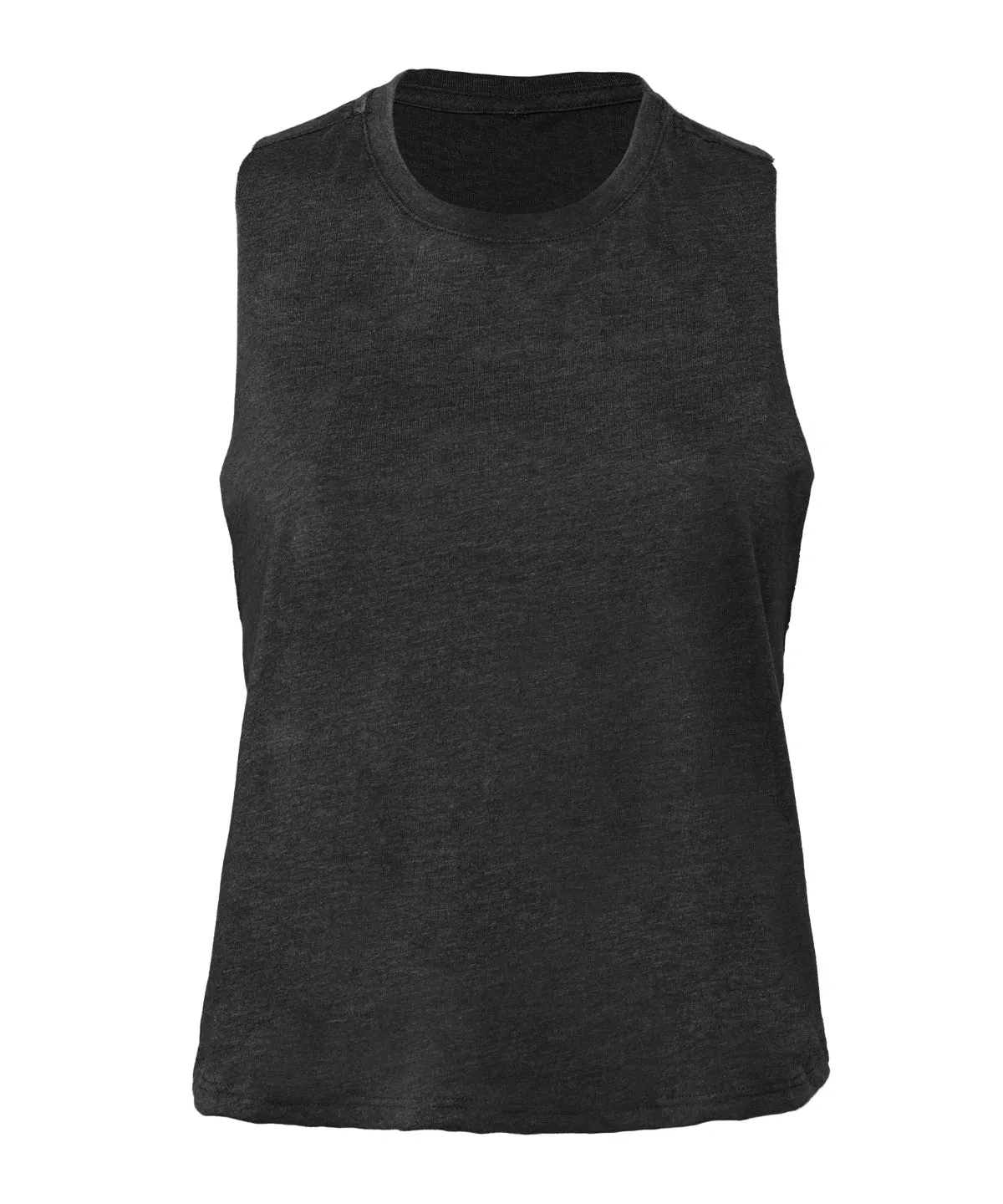 Womens racerback cropped tank | Dark Grey Heather