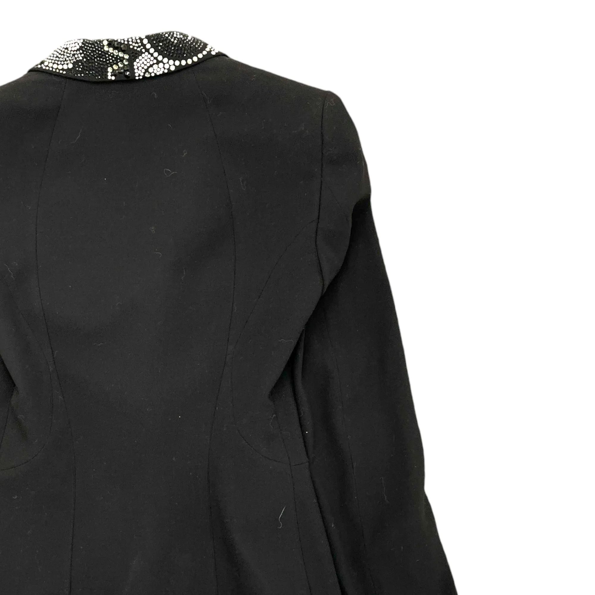 Women's Rhinestone Collar Jacket Black Size S