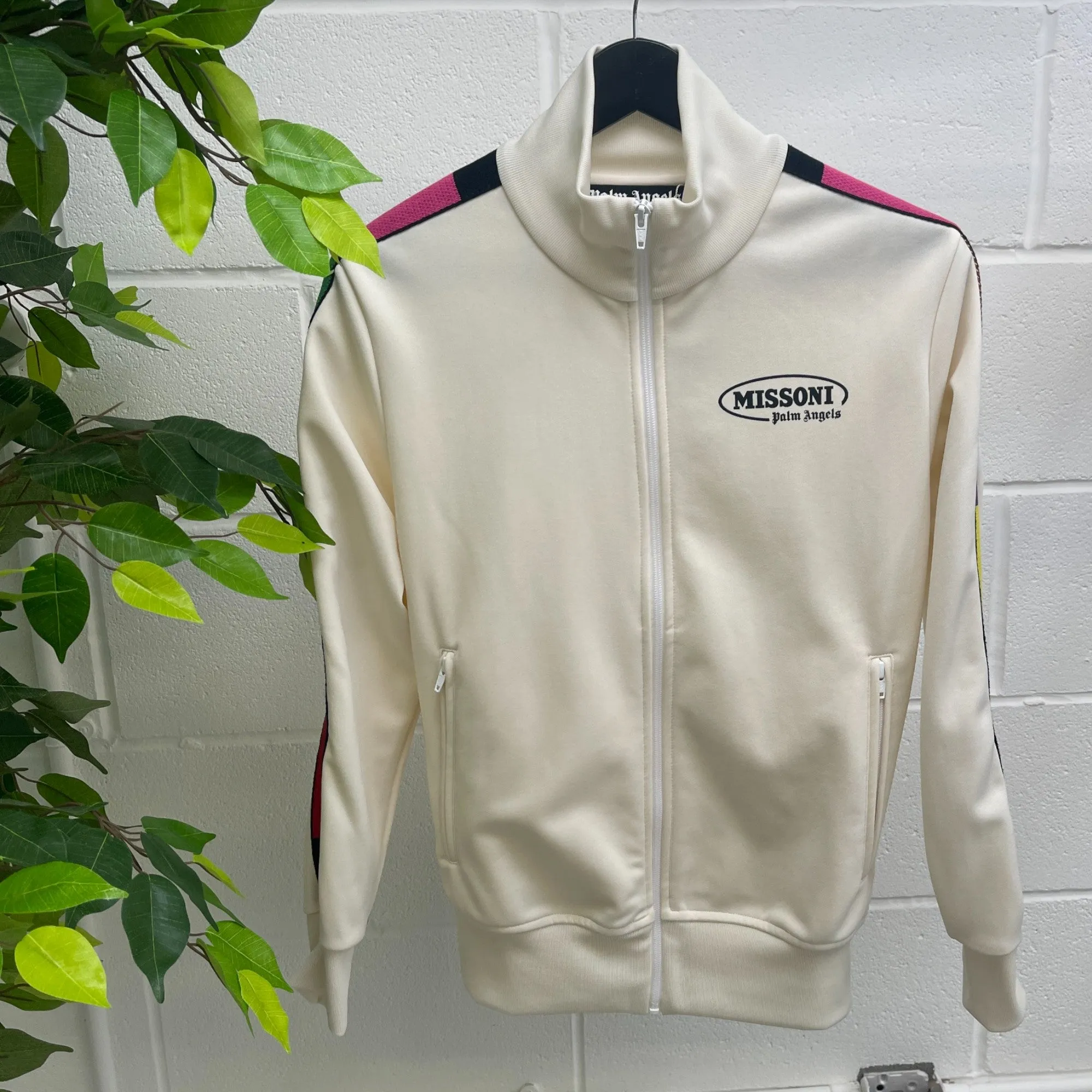 Women's X Palm Angels Logo Track Jacket Cream Size S