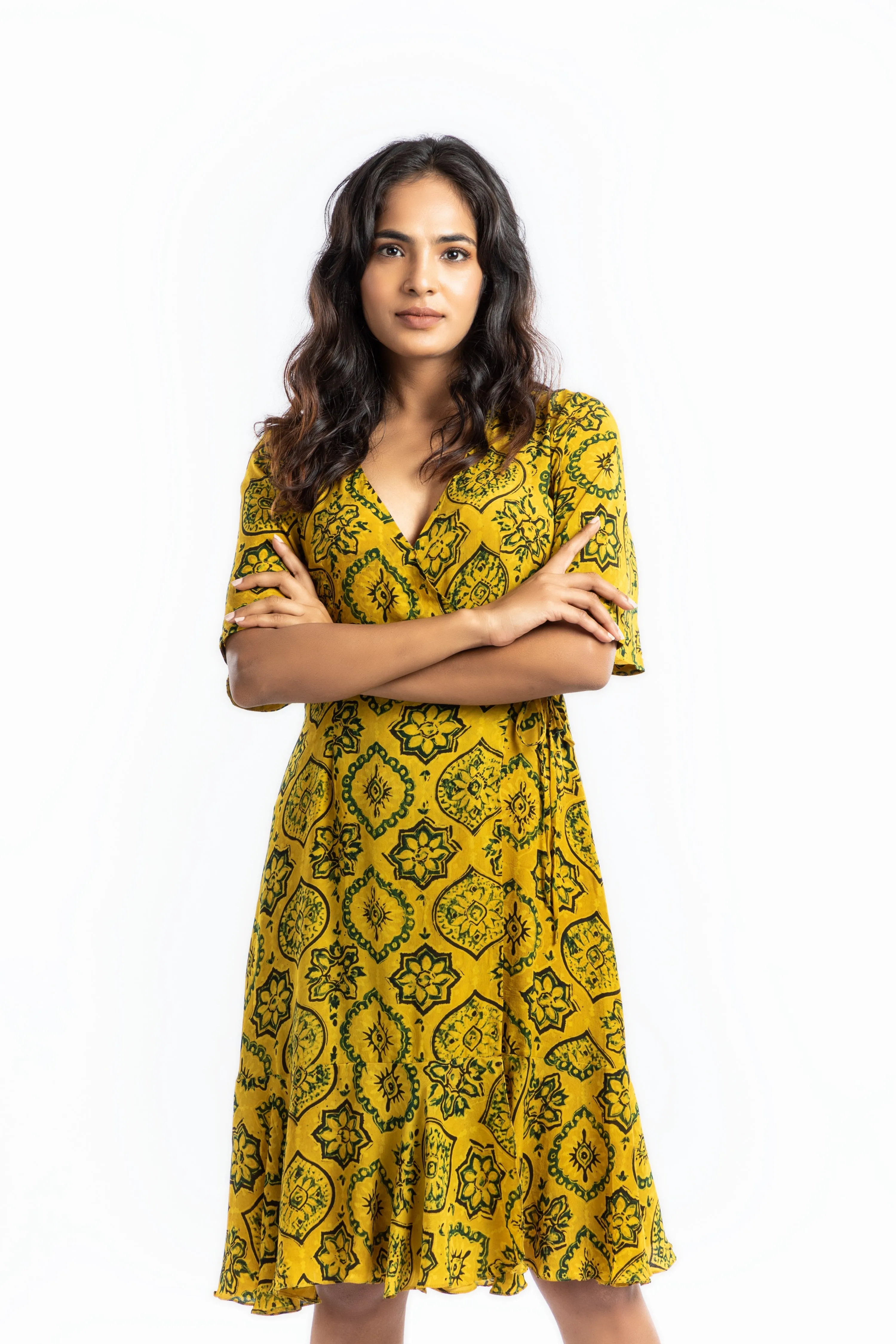 Yellow Wrap Dress