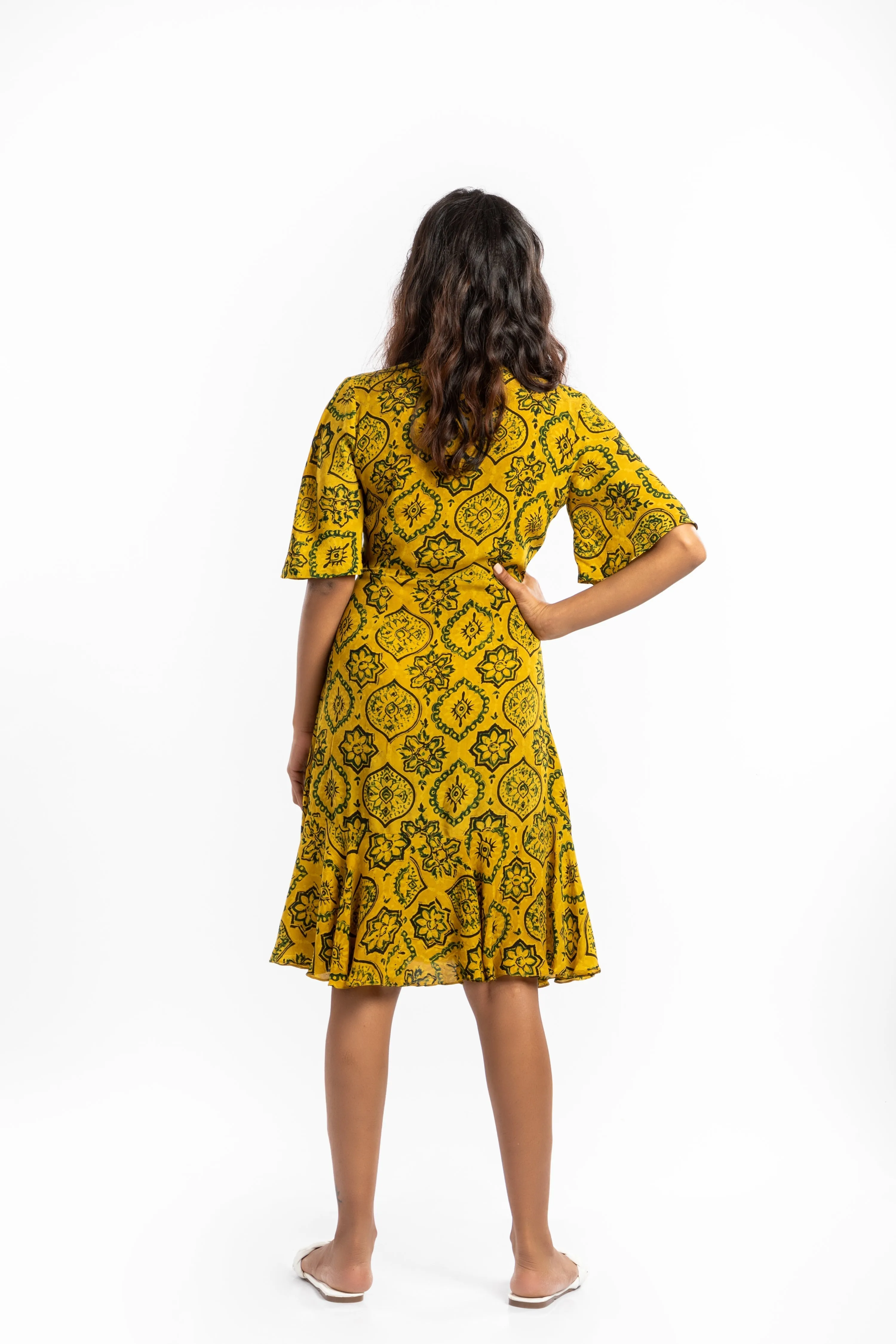 Yellow Wrap Dress