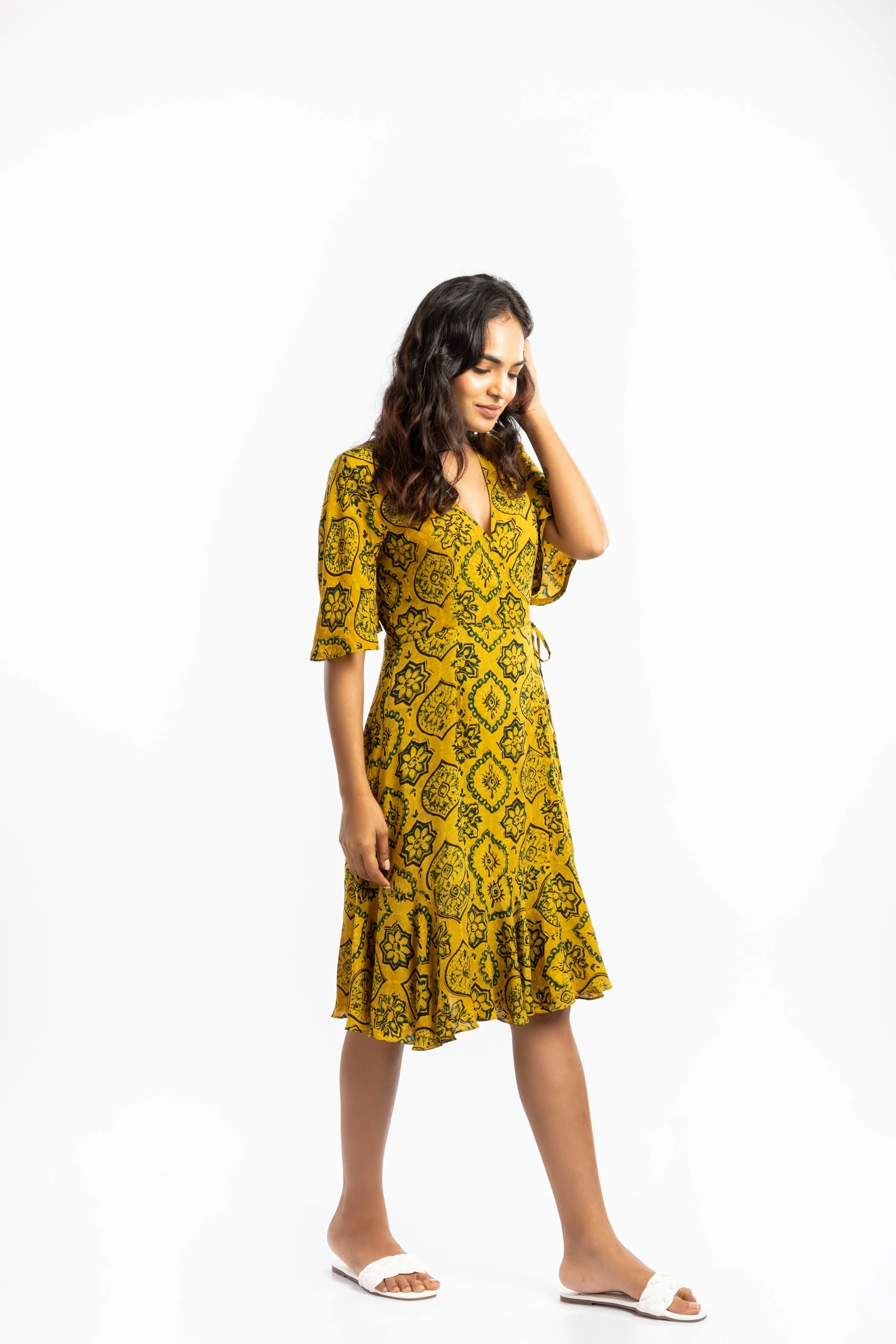 Yellow Wrap Dress